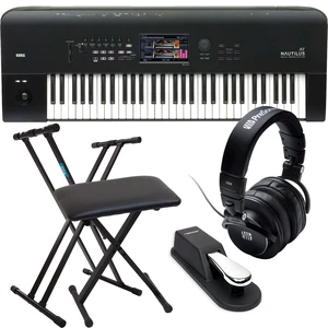 Korg Nautilus 61 AT Synthesizer Workstation with Aftertouch, Keyboard Stand, Bench, Sustain Pedal, Presonus HD9 Bundle Korg Nautilus 61 AT Synthesizer Workstation with Aftertouch, Keyboard Stand, Bench, Sustain Pedal, Presonus HD9 Bundle