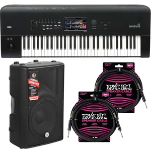 Korg Nautilus 61 AT Synthesizer Workstation with Aftertouch, PSG AUDIO Cobra 112, ErnieBall 1/4 Cable Bundle Korg Nautilus 61 AT Synthesizer Workstation with Aftertouch, PSG AUDIO Cobra 112, ErnieBall 1/4 Cable Bundle