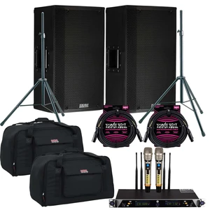 (2) EAW LA121 - 12 1500W 2-Way Active Speaker, PSG Wireless Mic UGX21II, (2) Speaker Stand, (2) Gator Tote12, (2) ErnieBall XLR Cables Bundle (2) EAW LA121 - 12 1500W 2-Way Active Speaker, PSG Wireless Mic UGX21II, (2) Speaker Stand, (2) Gator Tote12, (2) ErnieBall XLR Cables Bundle