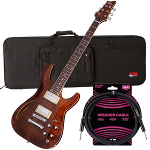 Schecter C-1 E/A Classic Semi-hollowbody Electric Guitar Cats Eye - Gator GL-ELECTRIC Case - Guitar Cable 1/4 Bundle Schecter C-1 E/A Classic Semi-hollowbody Electric Guitar Cats Eye - Gator GL-ELECTRIC Case - Guitar Cable 1/4 Bundle