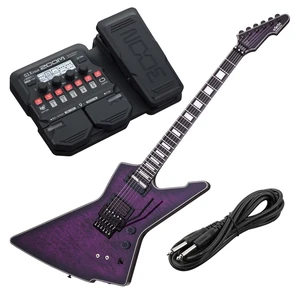 Schecter E-1 FR S Special Edition Electric Guitar Trans Purple Burst - Zoom G1X Pedal - 1/4 Cable Bundle Schecter E-1 FR S Special Edition Electric Guitar Trans Purple Burst - Zoom G1X Pedal - 1/4 Cable Bundle