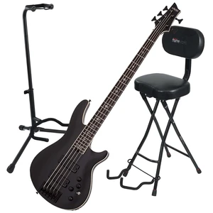 Schecter SLS Evil Twin-5 Bass Guitar Satin Black - Gator GFW-GTR-SEAT and Stand Combo Bundle Schecter SLS Evil Twin-5 Bass Guitar Satin Black - Gator GFW-GTR-SEAT and Stand Combo Bundle