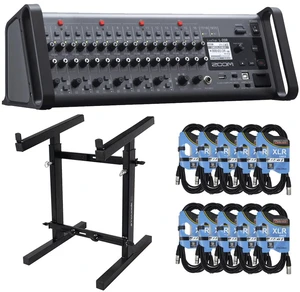 Zoom LiveTrak L-20R 20-Channel Digital Mixer-Recorder for Stage Use + Rockville Portable Mixer Stand - Adjustable Height and Width! (RXS20 ) and Cables. Zoom LiveTrak L-20R 20-Channel Digital Mixer-Recorder for Stage Use + Rockville Portable Mixer Stand - Adjustable Height and Width! (RXS20 ) and Cables.