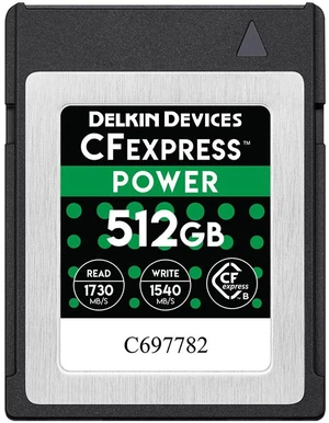 Delkin Devices 512GB CFexpress POWER Memory Card Delkin Devices 512GB CFexpress POWER Memory Card