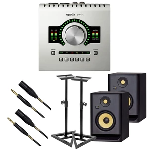 Universal Audio Apollo Twin USB Heritage Edition, (2) KRK RP5G4 Monitors, Monitor Stands, (2) Mogami XLR to 1/4 Bundle Universal Audio Apollo Twin USB Heritage Edition, (2) KRK RP5G4 Monitors, Monitor Stands, (2) Mogami XLR to 1/4 Bundle