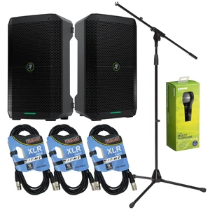 (2) Mackie Thump Go 8 Battery-Powered Loudspeaker, Shure SV100 Mic, Mic Stand, (3) XLR Cables Bundle (2) Mackie Thump Go 8 Battery-Powered Loudspeaker, Shure SV100 Mic, Mic Stand, (3) XLR Cables Bundle