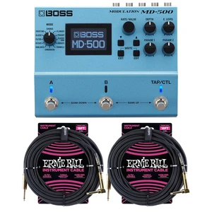 BOSS MD-500 Effects Pedal Guitars, (2) ErnieBall 1/4 Cables Bundle BOSS MD-500 Effects Pedal Guitars, (2) ErnieBall 1/4 Cables Bundle