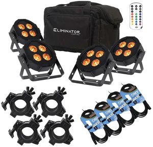 Eliminator Mega Flat Hex L Pak4 RGBLA+UV LED PAR Light Kit, (4) Clamps, (4) DMX Cables Bundle Eliminator Mega Flat Hex L Pak4 RGBLA+UV LED PAR Light Kit, (4) Clamps, (4) DMX Cables Bundle
