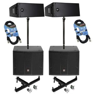 (2) RCF HDL 20-A 1400W Dual 8 Active Line Array - (2) RCF FL-B LGT - (2) PSG Audio Chaos 18 - (2) Speaker Poles - (4) XLR Cables Bundle (2) RCF HDL 20-A 1400W Dual 8 Active Line Array - (2) RCF FL-B LGT - (2) PSG Audio Chaos 18 - (2) Speaker Poles - (4) XLR Cables Bundle