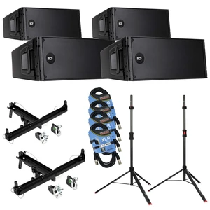 (4) RCF HDL 20-A 1400W Dual 8 Active Line Array - (2) RCF FL-B LGT - Gator Frameworks ID Set - (4) XLR Cables Bundle (4) RCF HDL 20-A 1400W Dual 8 Active Line Array - (2) RCF FL-B LGT - Gator Frameworks ID Set - (4) XLR Cables Bundle