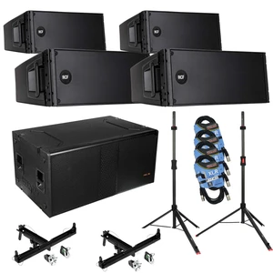 (4) RCF HDL 20-A 1400W Dual 8 Active Line Array - Pro DG S218A Dual 18" Powered Sub - (2) RCF FL-B LGT - Gator Frameworks ID Set - (4) XLR Cables Bundle (4) RCF HDL 20-A 1400W Dual 8 Active Line Array - Pro DG S218A Dual 18" Powered Sub - (2) RCF FL-B LGT - Gator Frameworks ID Set - (4) XLR Cables Bundle