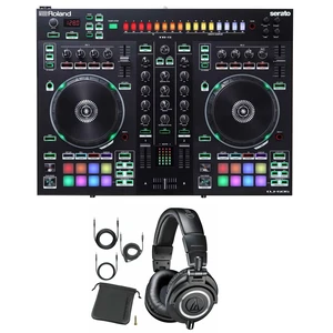 Roland DJ-505 Serato DJ Controller with Strip Light Kit & Audio-Technica ATH-M50x Professional Monitor Headphones Roland DJ-505 Serato DJ Controller with Strip Light Kit & Audio-Technica ATH-M50x Professional Monitor Headphones
