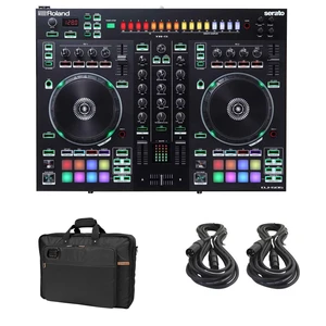 Roland DJ-505 Serato DJ Controller, Roland CB-BDJ505 Carry Bag, (2) XLR Cables Roland DJ-505 Serato DJ Controller, Roland CB-BDJ505 Carry Bag, (2) XLR Cables