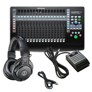 PreSonus Faderport 16 - Mix Production Controller with Audio-Technica ATH-M30x Professional Monitor Headphones + Universal Footswitch and USB Cable PreSonus Faderport 16 - Mix Production Controller with Audio-Technica ATH-M30x Professional Monitor Headphones + Universal Footswitch and USB Cable