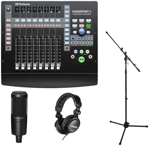 PreSonus Faderport 8 - Mix Production Controller. Audio-Technica AT2020 - Cardioid Condenser Microphone + Tascam TH-02 Studio Headphones (Black) and Mic Stand. PreSonus Faderport 8 - Mix Production Controller. Audio-Technica AT2020 - Cardioid Condenser Microphone + Tascam TH-02 Studio Headphones (Black) and Mic Stand.