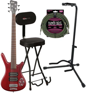 Warwick Rockbass Corvette $$ 5-String Bass, Burgundy Red Transparent Satin, Gator GFW-GTR-SEAT, Stand, Ernie Ball P06077 Bundle Warwick Rockbass Corvette $$ 5-String Bass, Burgundy Red Transparent Satin, Gator GFW-GTR-SEAT, Stand, Ernie Ball P06077 Bundle