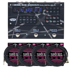 BOSS SDE-3000EVH Dual Digital Delay Pedal, (4) ErnieBall 1/4 Cable Bundle BOSS SDE-3000EVH Dual Digital Delay Pedal, (4) ErnieBall 1/4 Cable Bundle