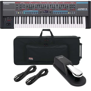 Roland Juno-X 61-key Synthesizer, Gator GK-61 Case, (2) 1/4 Cables, Sustain Pedal Bundle Roland Juno-X 61-key Synthesizer, Gator GK-61 Case, (2) 1/4 Cables, Sustain Pedal Bundle