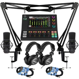 Mackie DLZ Creator XS Compact Digital Mixer - (2) Mackie EM-91C - (2) Tascam TH02 - (2) XLR Cables - (2) Boom Mic Arms Bundle Mackie DLZ Creator XS Compact Digital Mixer - (2) Mackie EM-91C - (2) Tascam TH02 - (2) XLR Cables - (2) Boom Mic Arms Bundle