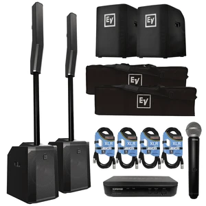 (2) Electro-Voice Evolve 50 Portable Column PA Systems with Handheld Wireless System and Covers Package (2) Electro-Voice Evolve 50 Portable Column PA Systems with Handheld Wireless System and Covers Package