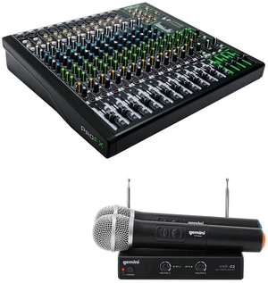 Mackie ProFX16v3 16-Channel Sound Reinforcement Mixer with Built-In FX + Gemini VHF-02M Professional Audio DJ Equimpent Dual Channel Wireless VHF System Mackie ProFX16v3 16-Channel Sound Reinforcement Mixer with Built-In FX + Gemini VHF-02M Professional Audio DJ Equimpent Dual Channel Wireless VHF System