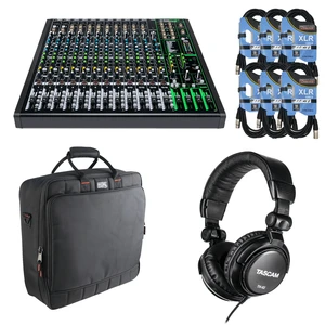Mackie ProFX16v3 16-Channel Sound Reinforcement Mixer with Built-In FX + Tascam TH-02 Studio Headphones + Gator Cases G-MIXERBAG-1818 Padded Nylon and (6) XLR Cables 15FT. Mackie ProFX16v3 16-Channel Sound Reinforcement Mixer with Built-In FX + Tascam TH-02 Studio Headphones + Gator Cases G-MIXERBAG-1818 Padded Nylon and (6) XLR Cables 15FT.