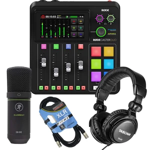 Rode RodeCaster Duo Streaming Mixer, Mackie EM-91C, Tascam TH02, XLR Cable Bundle Rode RodeCaster Duo Streaming Mixer, Mackie EM-91C, Tascam TH02, XLR Cable Bundle