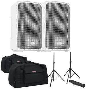 (2) Electro-Voice EVERSE 12 Weatherized Battery-Powered (White) - Speaker Stands - (2) Gator Tote12 Bundle (2) Electro-Voice EVERSE 12 Weatherized Battery-Powered (White) - Speaker Stands - (2) Gator Tote12 Bundle