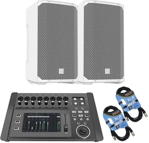 (2) Electro-Voice EVERSE 12 Weatherized Battery-Powered (White) - PSG AUDIO DM-1608 - (2) XLR Cables Bundle (2) Electro-Voice EVERSE 12 Weatherized Battery-Powered (White) - PSG AUDIO DM-1608 - (2) XLR Cables Bundle