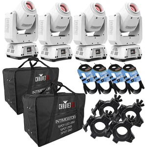 (4) Chauvet DJ Intimidator Spot 260X 75W LED Moving Head (White), (2) Chauvet DJ CHS-2XX, (4) DMX Cables, (4) O-Clamp Bundle (4) Chauvet DJ Intimidator Spot 260X 75W LED Moving Head (White), (2) Chauvet DJ CHS-2XX, (4) DMX Cables, (4) O-Clamp Bundle