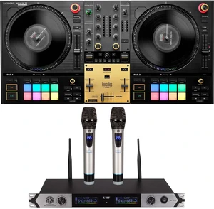 Hercules DJControl Inpulse T7 Premium DJ Controller, PSG AUDIO MP-0919 Dual Wireless Mic Bundle Hercules DJControl Inpulse T7 Premium DJ Controller, PSG AUDIO MP-0919 Dual Wireless Mic Bundle