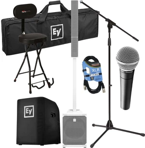 Electro-Voice Evolve 50M Powered Speaker - White (Top Cover Included), Guitar GFW-GTR-SEAT, EVOLVE50-SUBCVR, Mic Stand, SM58 Mic, XLR Cable Bundle Electro-Voice Evolve 50M Powered Speaker - White (Top Cover Included), Guitar GFW-GTR-SEAT, EVOLVE50-SUBCVR, Mic Stand, SM58 Mic, XLR Cable Bundle