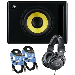 KRK S10.4 10 Powered Studio Subwoofer, ATH-M30X, (2) XLR Cables Bundle KRK S10.4 10 Powered Studio Subwoofer, ATH-M30X, (2) XLR Cables Bundle