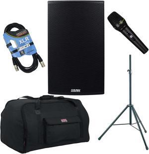 EAW RS153 1500W 15 2-Way Self-Powered Loudspeaker, Gator Tote15, Stand, XLR Cable, PSG Audio C350 Bundle