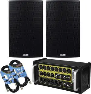 (2) EAW RS153 1500W 15 2-Way Self-Powered Loudspeaker, PSG AUDIO Medusa 16, (2) XLR Cables Bundle