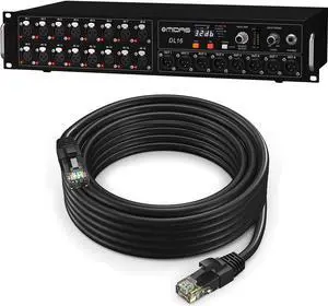 Midas DL16 16-input, 8-output Stage Box, CAT6 Ethernet Cable 75FT Bundle