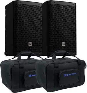 (2) Electro-Voice ZLX-8P-G2 8 1000W Powered Speaker, (2) Rockville TB8 Bags Bundle