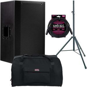 EAW LA151  15 1500W 2-Way Active Speaker, Speaker Stand, Gator Tote15, ErnieBall XLR Cable Bundle
