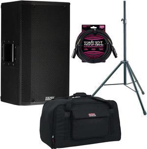 EAW LA121  12 1500W 2-Way Active Speaker, Speaker Stand, Gator Tote12, ErnieBall XLR Cable Bundle