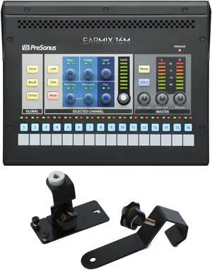 PreSonus EarMix 16M AVB Personal Monitor Mixer, PreSonus EarMix 16M Stand Mount Bundle