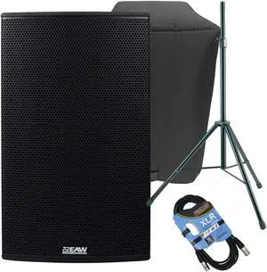 (2) EAW RS151 1500W 15 Powered Loudspeaker, (2) EAW Covers, (2) Speaker Stands, (2) XLR Cables Bundle