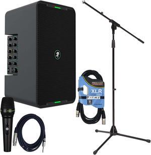 Mackie ShowBox All-in-one Battery Speaker, Mic Stand, PSG AUDIO C350, XLR Cable Bundle