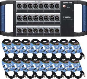 PreSonus NSB 16.8 AVB Networked Stage Box, (16) XLR Cables Bundle
