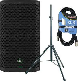 Mackie Thrash212 GO 300W 12 Battery-powered, Speaker Stand, XLR Cable Bundle