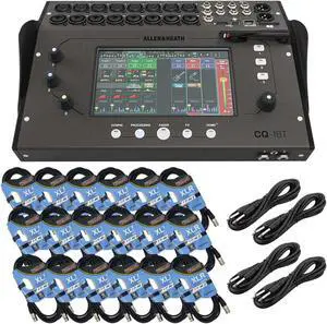 Allen & Heath CQ-18T 18-Channel Digital Mixer, (18) XLR Cable, (4) 1/4 Cable Bundle