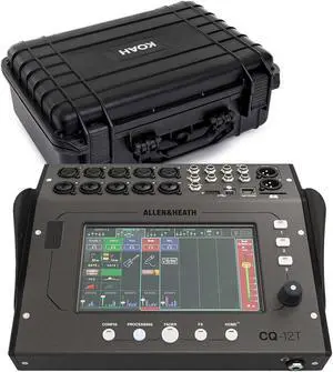 Allen & Heath CQ-12T 12-Channel Digital Mixer, Koah Weatherproof Case (18X14x7) Bundle