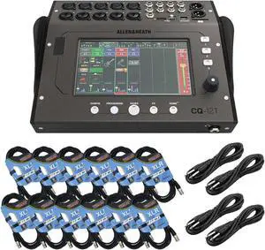 Allen & Heath CQ-12T 12-Channel Digital Mixer, (12) XLR Cable, (4) 1/4 Cable Bundle