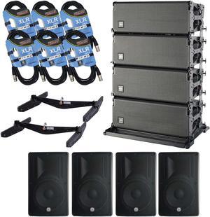 (4) DAS Event 212A Dual 12 Powered Line Array Speaker, (2) DAS AX-EV212, (4) PSG AUDIO Cobra 115, (6) XLR Cables Bundle