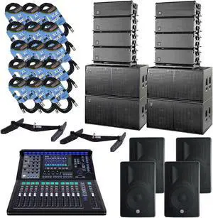 (8) DAS Event 212A Dual 12 Powered Line Array Speaker, (4) DAS EVENT 218A Sub, (4) PSG AUDIO Cobra 115, (2) DAS AX-EV212, PSG AUDIO TQ-22 Digital Mixer, (15) XLR Cables Bundle