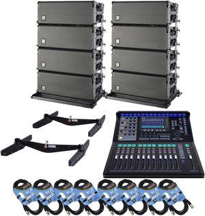 (8) DAS Event 210A Dual 10 Powered Line Array Speaker, (2) DAS AX-EV210, PSG AUDIO TQ-22 Digital Mixer, (8) XLR Cables Bundle